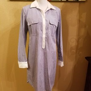 Gap Shirt Dress Size S Longsleeve Blue/White NWT